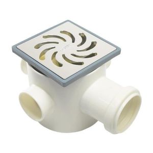 Caixa Sifonada Amanco com Grelha Quadrada Vórtice 150 X 185 X 75 MM Cromado
