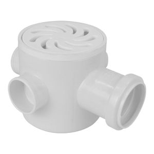 Caixa Sifonada Amanco com Grelha Redonda Vórtice 100 X 100 X 50 MM Cromado