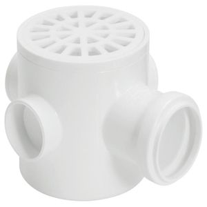 Caixa Sifonada Amanco com Grelha Redonda Vórtice 100 X 150 X 50 MM Cromado