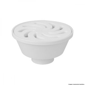 Ralo Sifonado Amanco Vórtice Grade Redonda 100 X 45 X 40 MM Branco