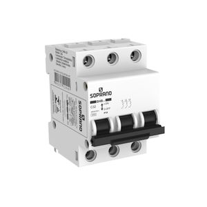 Disjuntor Soprano Trifásico Din 100A Curva C Branco