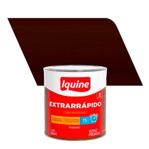 Verniz para Madeira Alto Brilho Premium Extrarrápido Nogueira 0,9L - Iquine