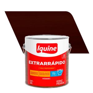 Verniz para Madeira Alto Brilho Premium Extrarrápido Nogueira 3,6L - Iquine