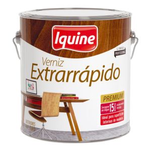 Verniz para Madeira Alto Brilho Premium Extrarrápido Nogueira 3,6L - Iquine