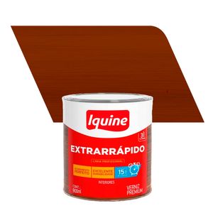 Verniz para Madeira Alto Brilho Premium Extrarrápido Imbuia 0,9L - Iquine