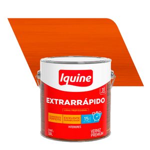 Verniz para Madeira Alto Brilho Premium Extrarrápido Mogno 3,6L - Iquine