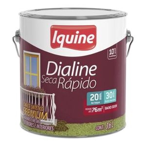 Tinta Esmalte Sintético Alto Brilho Premium Dialine Seca Rápido Marfim 3,6L - Iquine