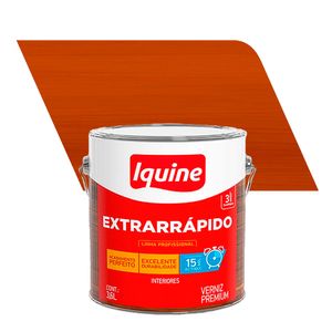 Verniz para Madeira Alto Brilho Premium Extrarrápido Mogno Colonial 3,6L - Iquine