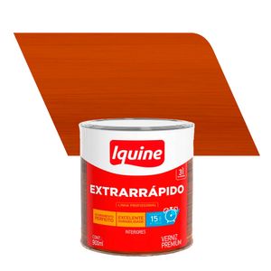 Verniz para Madeira Alto Brilho Premium Extrarrápido Mogno Colonial 0,9L - Iquine