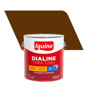 Tinta Esmalte Sintético Brilhante a Base de Água Premium Dialine Topa Tudo Marrom Tabáco 3,6L - Iquine