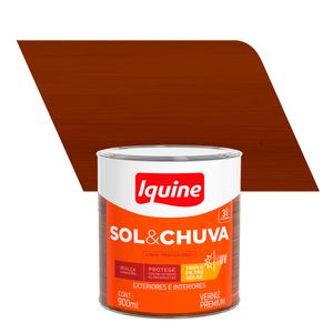 Verniz para Madeira Brilhante Premium Sol e Chuva Imbuia 0,9L - Iquine