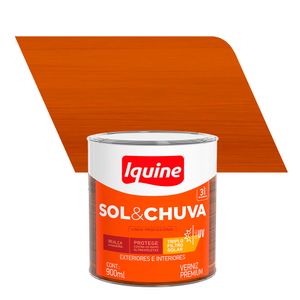 Verniz para Madeira Brilhante Premium Sol e Chuva Canela 0,9L - Iquine