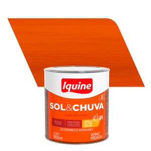 Verniz para Madeira Brilhante Premium Sol e Chuva Mogno 0,9L - Iquine
