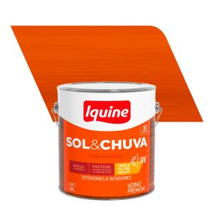 Verniz para Madeira Brilhante Premium Sol e Chuva Mogno 3,6L - Iquine