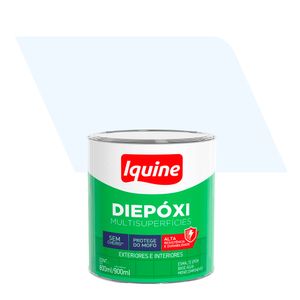 Tinta Esmalte Sintético Acetinado Premium Epóxi Diepoxi Multissuperfícies Base Água Branco Neve 0,9L - Iquine