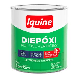 Tinta Esmalte Sintético Acetinado Premium Epóxi Diepoxi Multissuperfícies Base Água Branco Neve 0,9L - Iquine