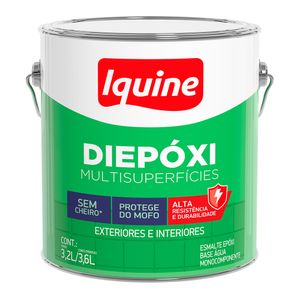 Tinta Esmalte Sintético Acetinado Premium Epóxi Diepoxi Multissuperfícies Base Água Branco Neve 3,6L - Iquine