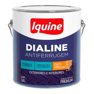 Tinta Esmalte Sintético Alto Brilho Premium Dialine Antiferrugem Branco Neve 3,6L - Iquine