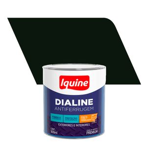 Tinta Esmalte Sintético Alto Brilho Premium Dialine Antiferrugem Preto 0,9L - Iquine