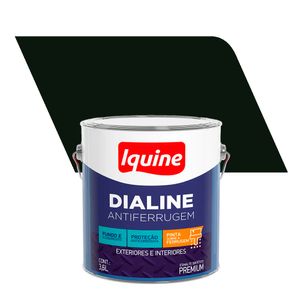 Tinta Esmalte Sintético Alto Brilho Premium Dialine Antiferrugem Preto 3,6L - Iquine