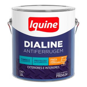 Tinta Esmalte Sintético Alto Brilho Premium Dialine Antiferrugem Preto 3,6L - Iquine