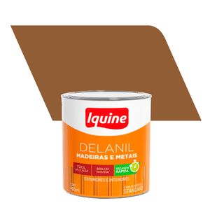 Tinta Esmalte Sintético Alto Brilho Standard Delanil Madeiras e Metais Marrom Conhaque 750ML - Iquine