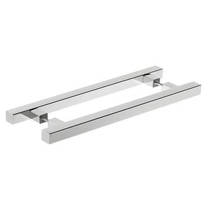 Puxador Duplo Stam Quadrado Aço Inox 304 Polido 40 CM