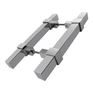 Puxador Duplo Stam Quadrado Aço Inox 304 Fosco 80 CM