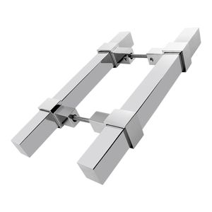Puxador Duplo Stam Quadrado Aço Inox 304 Polido 100 CM