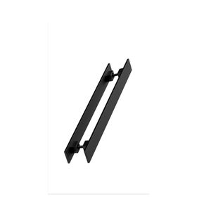 Puxador Duplo Stam Reta Black 3010 Aço Inox 304 80 CM