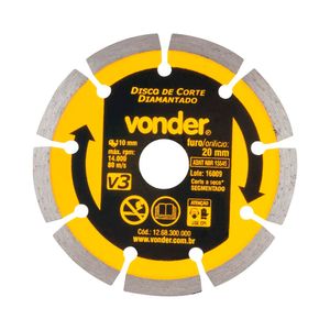 Disco de Corte Diamantado Vonder V3 110 MM