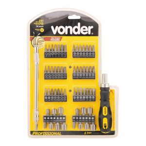 Jogo de Bits e Ponteira Vonder Plus Aço Cromo Vanádio 58 Peças 1/4"