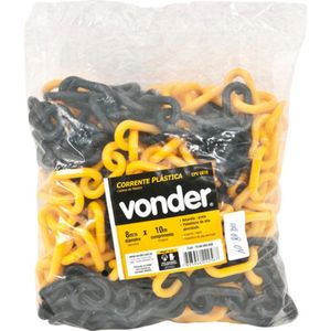 Corrente Plástica Vonder 8 MM 10 M Amarelo e Preto
