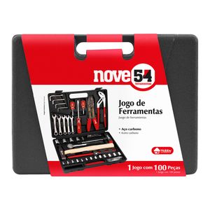 Jogo De Ferramentas Nove54, Com 100 Peças, Kf100, Em Aço Carbono