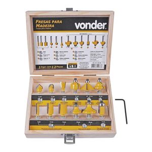 Fresa para Madeira Vonder 12 Peças