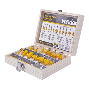 Fresa para Madeira Vonder 12 Peças