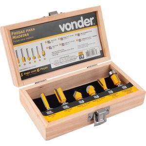 Jogo de Fresa para Madeira Vonder 6 Peças