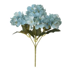 Buque Hortensia Flor Arte X5 Azul Outono 29Cm