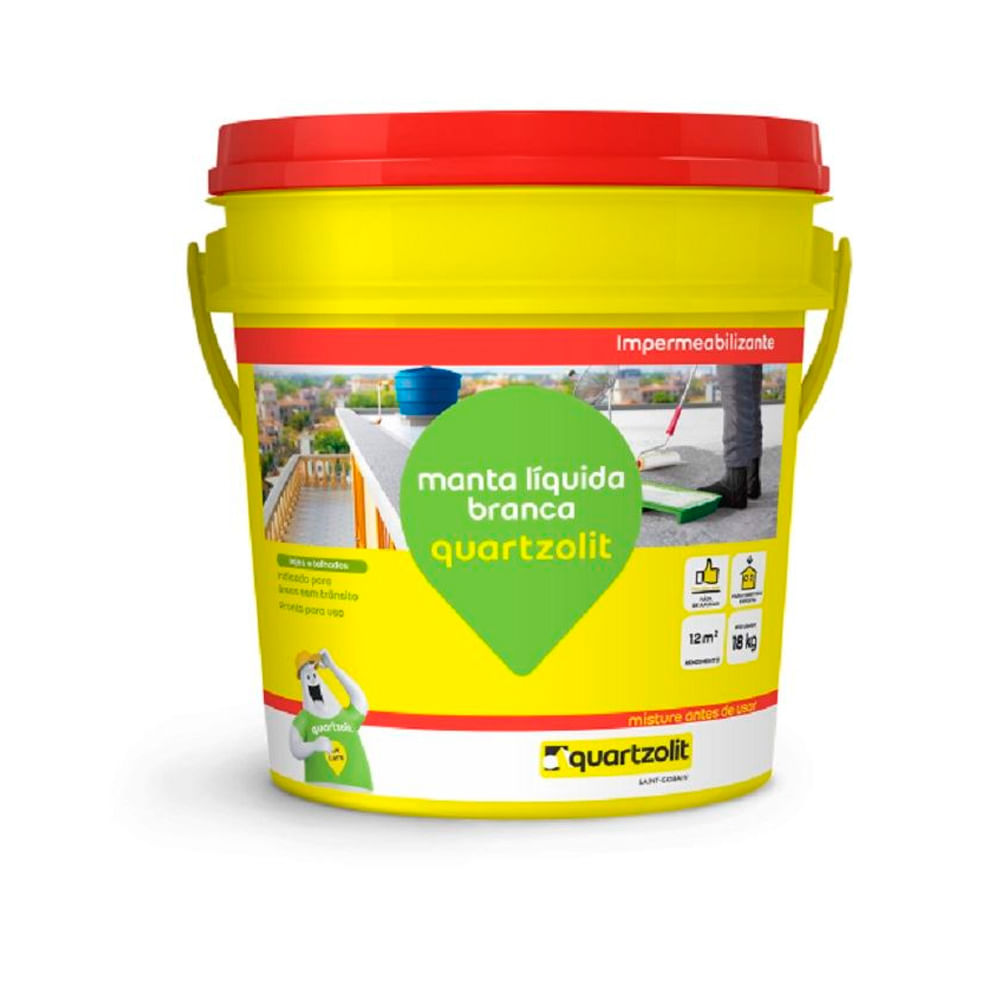 Encontraproduto.com.br - Impermeabilizante Manta Líquida 18kg Branco Quartzolit