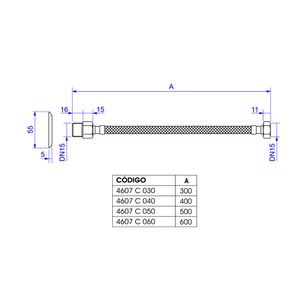 Ligação Flexível Malha de Aço em Inox Cromado 40cm - 4607.C.040 - Deca