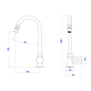 Torneira para Cozinha de Mesa Bica Alta Aspen Cromado - 1167.C35  - Deca