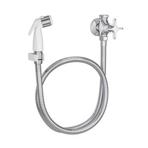 Ducha Higiênica com Registro Derivação e Gatilho Branco Flex Cromado -  1984.C20.ACT.CLM  - Deca