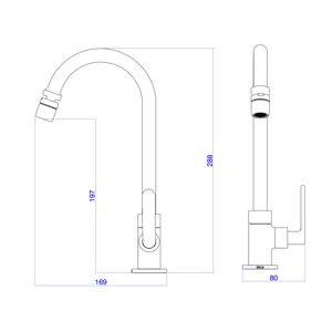 Torneira para Cozinha de Mesa Bica Móvel Flex Plus Cromado - 1167.C21.CLM  - Deca
