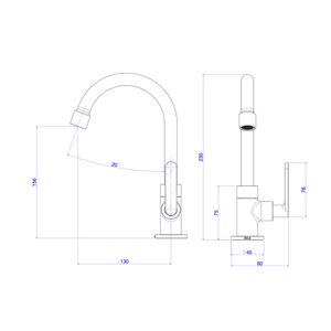 Torneira para Banheiro de Mesa Bica Alta Flex Plus Cromado - 1198.C21  - Deca