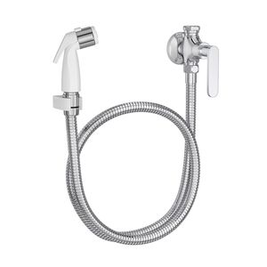 Ducha Higiênica com Registro Derivação e Gatilho Branco Flex Cromado - 1984.C21.ACT.CLM - Deca