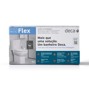 Kit Bacia com Caixa Acoplada e Assento + Conjunto de Fixação, Tubo de Ligação e Anel de Vedação Flex Branco 6L - KP.380.17 - Deca