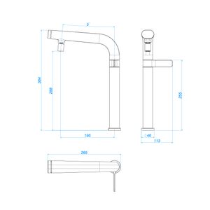 Torneira para Cozinha de Mesa Colore Inox e Bica Fendi - 1189.INX.FD  - Deca