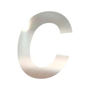 Letra C União Mundial Adesivada Cromado