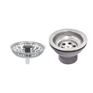 Válvula Econômica em Aço Inox Polido e Polipropileno sem Escape para Pias Cubas e Tanques 3 1/2" - 94510012 - Tramontina