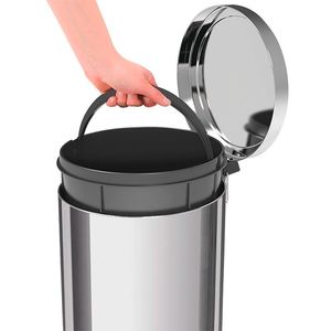 Lixeira Inox com Pedal e Balde Removível Cromado 30L - 94538030 - Tramontina